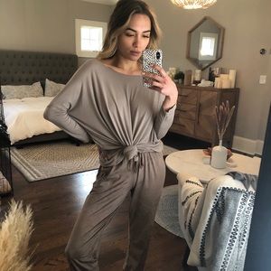 Taupe Piko top/tunic